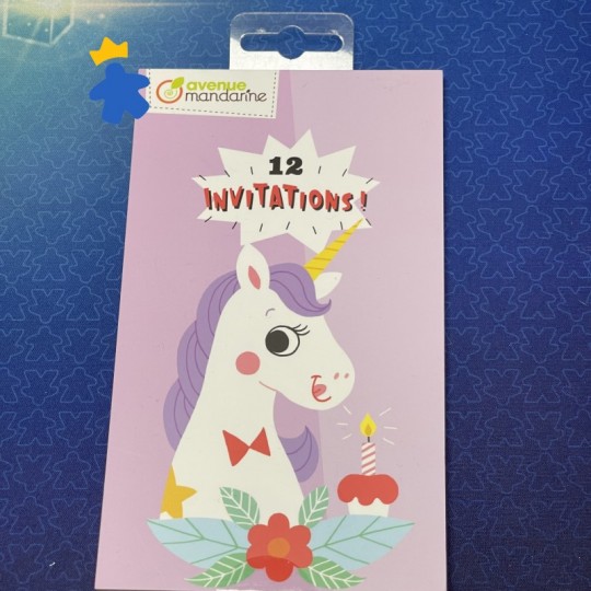 12 invitations anniversaire Licorne - Avenue Mandarine