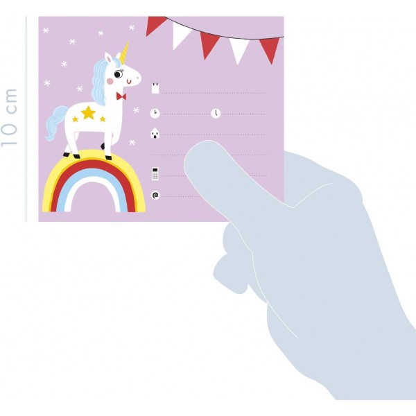 12 invitations anniversaire Licorne - Avenue Mandarine