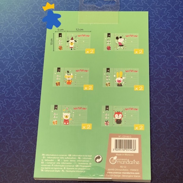 12 invitations anniversaire Animaux - Avenue Mandarine
