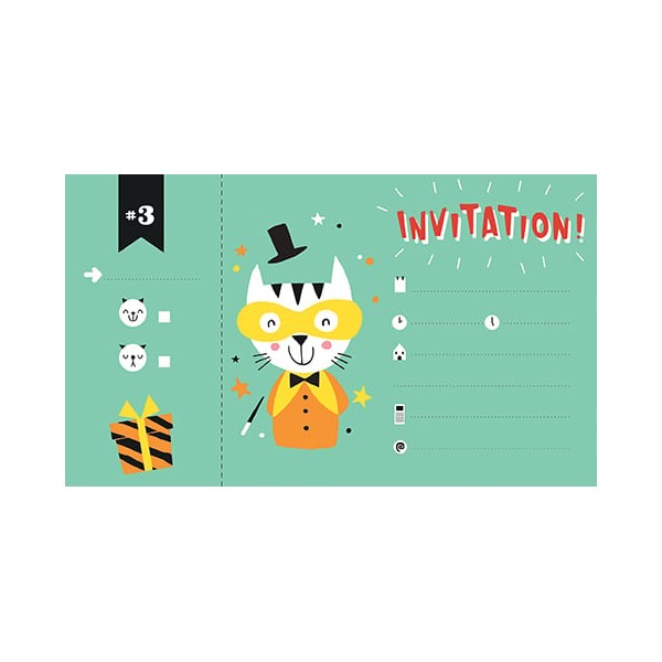 12 invitations anniversaire Animaux - Avenue Mandarine