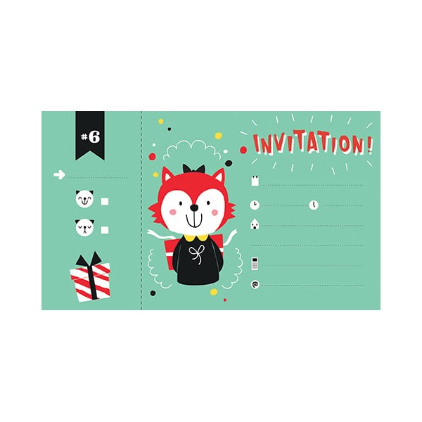 12 invitations anniversaire Animaux - Avenue Mandarine