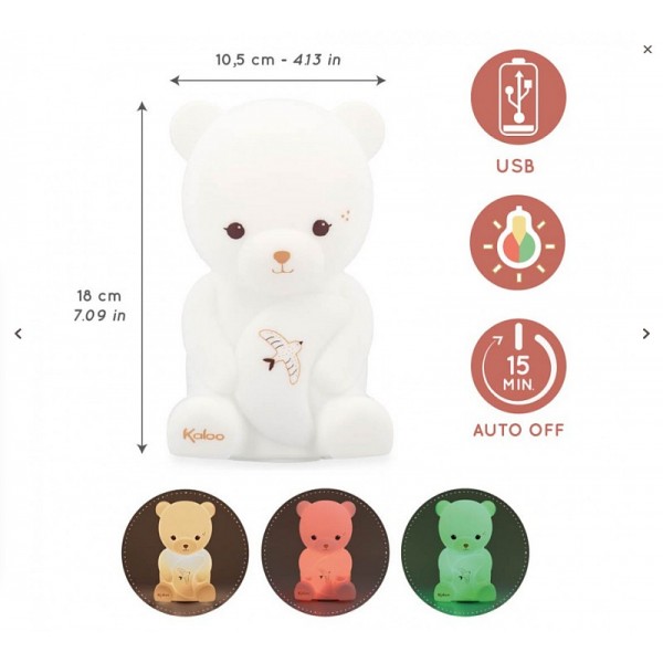 Ma veilleuse souple LED souple Ours Silicone - Kaloo
