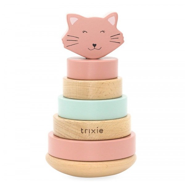 Tour à empiler en bois & silicone Mrs Cat - Trixe