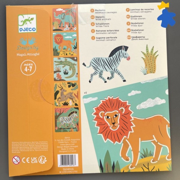 5 pochoirs Animaux sauvages - Djeco