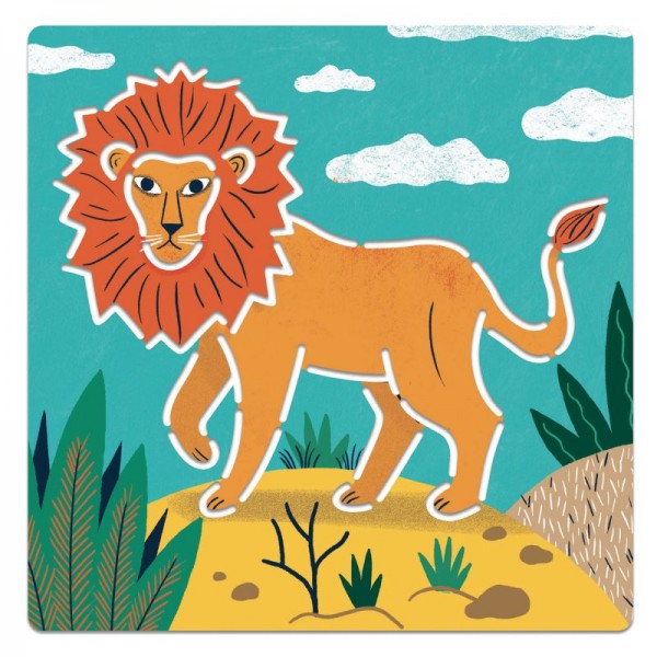 5 pochoirs Animaux sauvages - Djeco