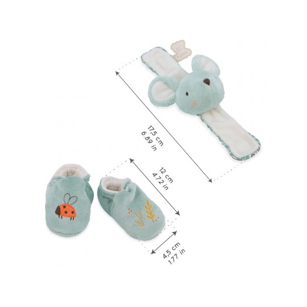 Coffret chaussons et bracelet sonores souris - Kaloo